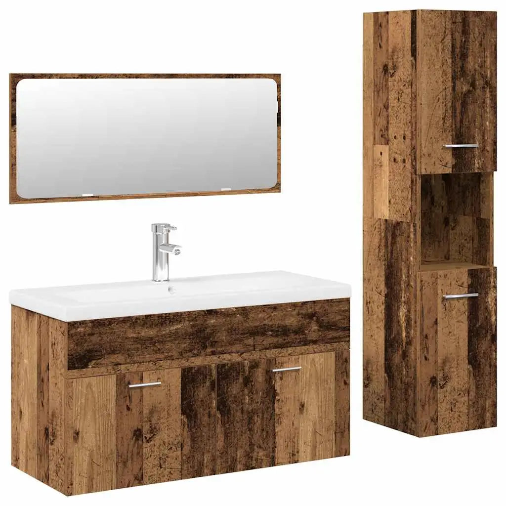 Ensemble de meubles salle de bain 4 pcs bois d’ingénierie - XIOS