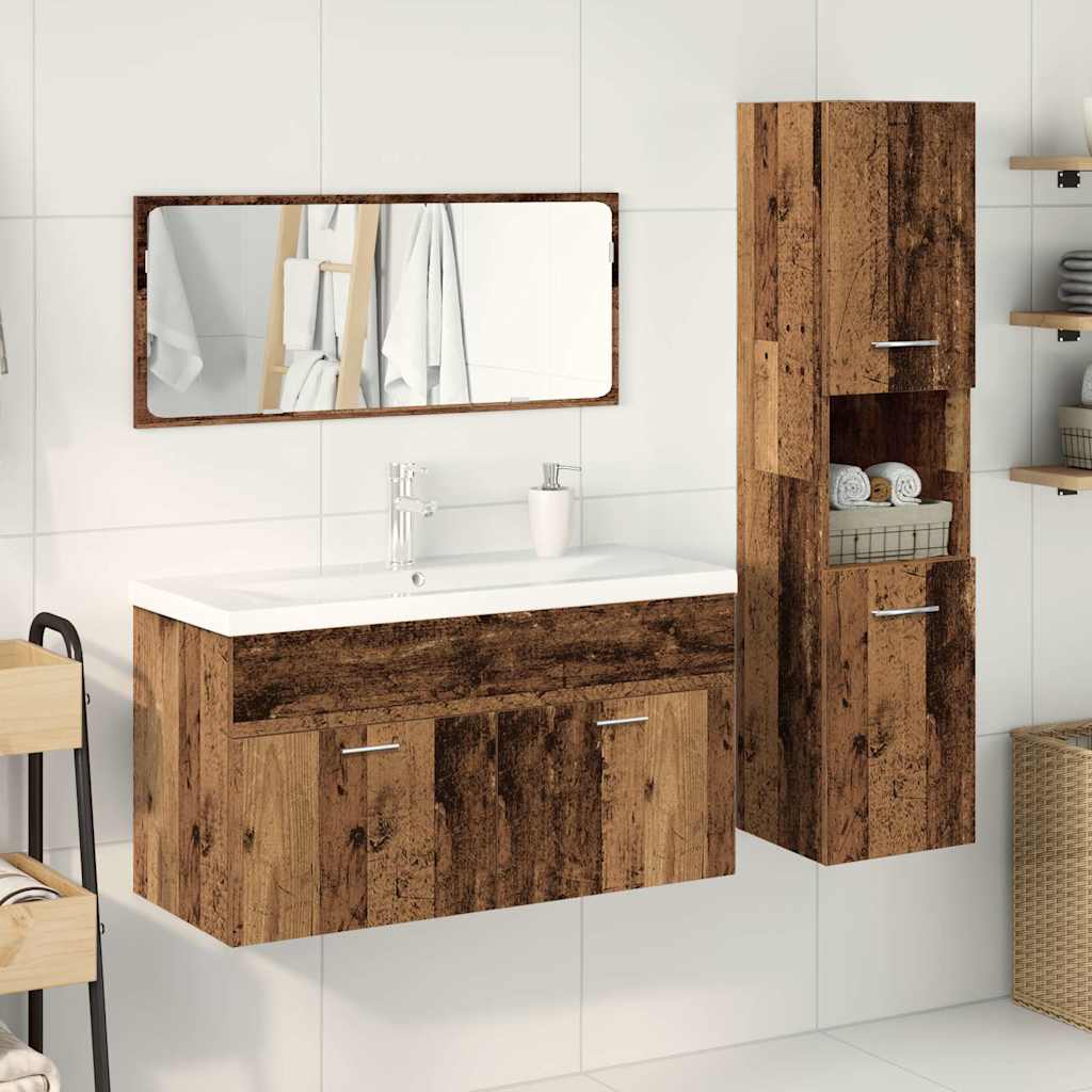 Ensemble de meubles salle de bain 4 pcs bois d'ingénierie
