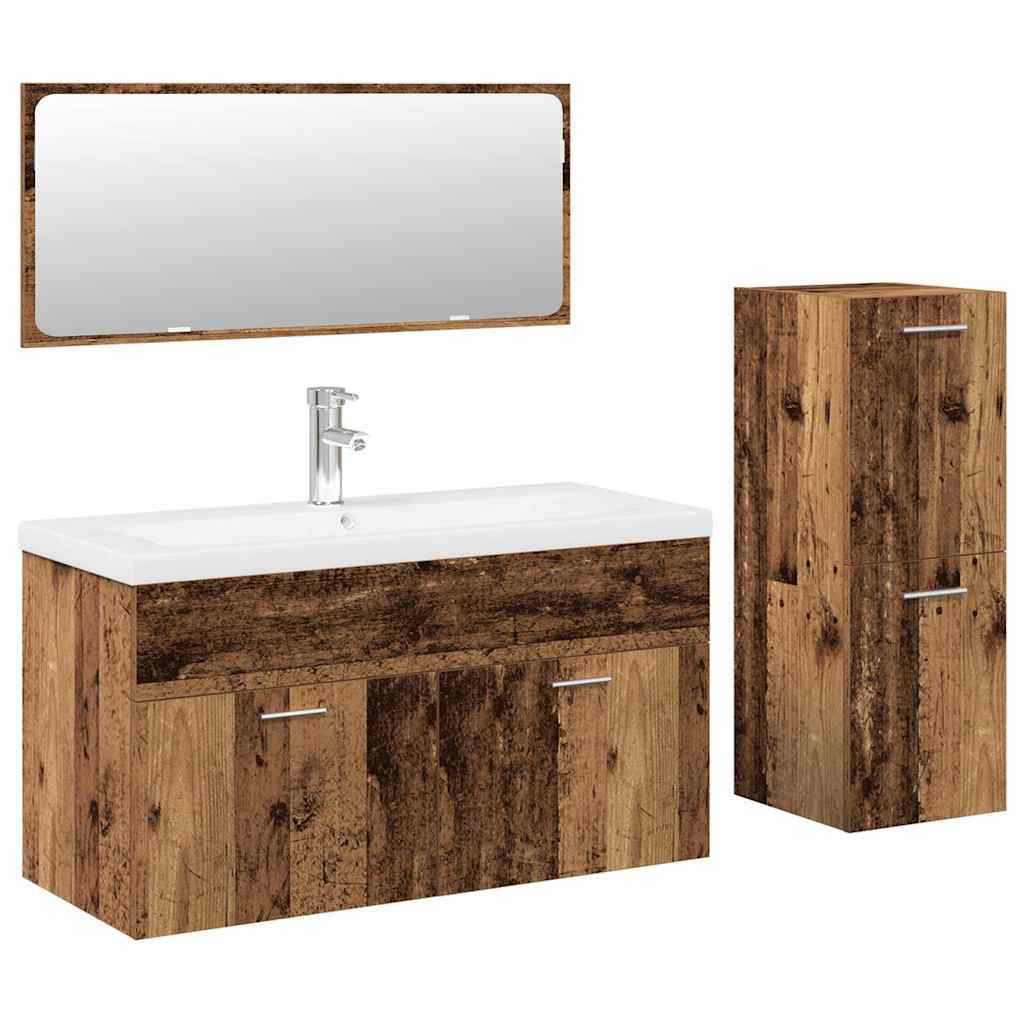 Ensemble de meubles salle de bain 4 pcs bois d'ingénierie