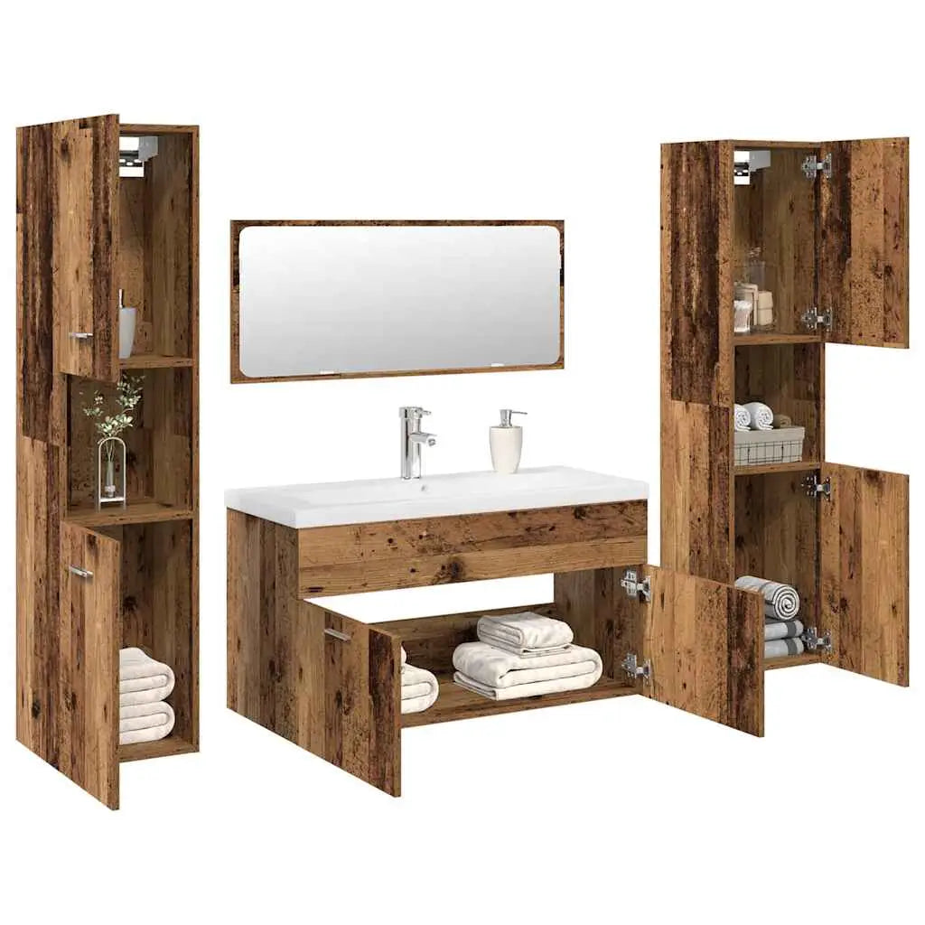 Ensemble de meubles salle de bain 5 pcs bois d’ingénierie - XIOS