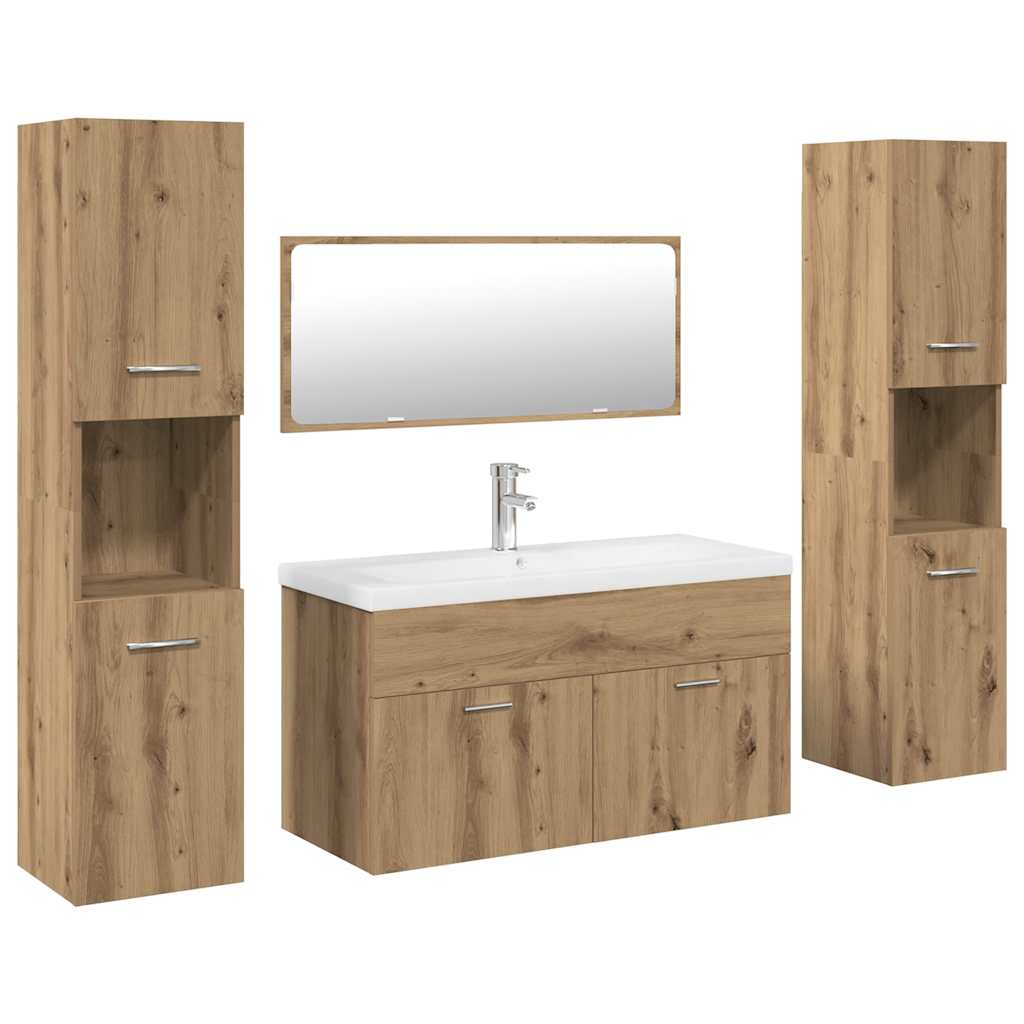 Ensemble de meubles salle de bain 5 pcs bois d'ingénierie Ensembles de mobilier pour salles de bains vidaXL