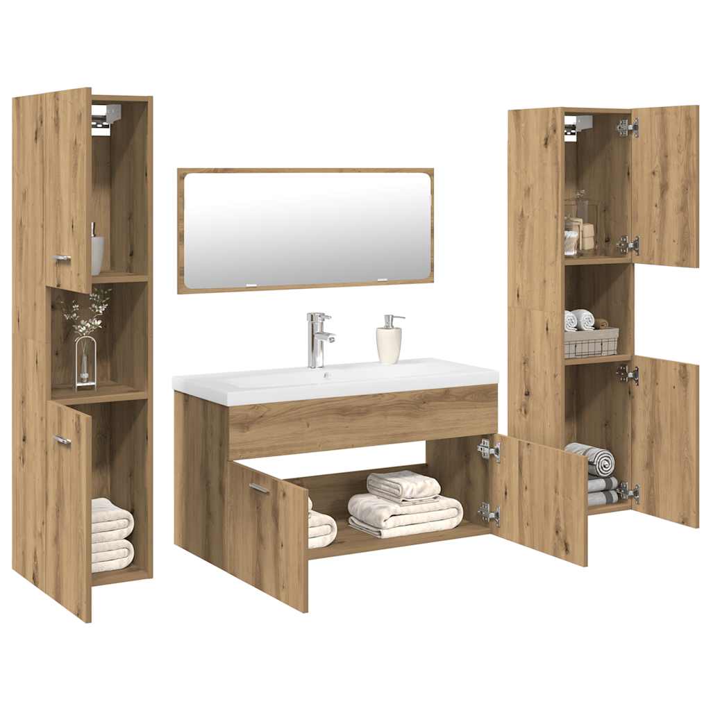 Ensemble de meubles salle de bain 5 pcs bois d'ingénierie Ensembles de mobilier pour salles de bains vidaXL