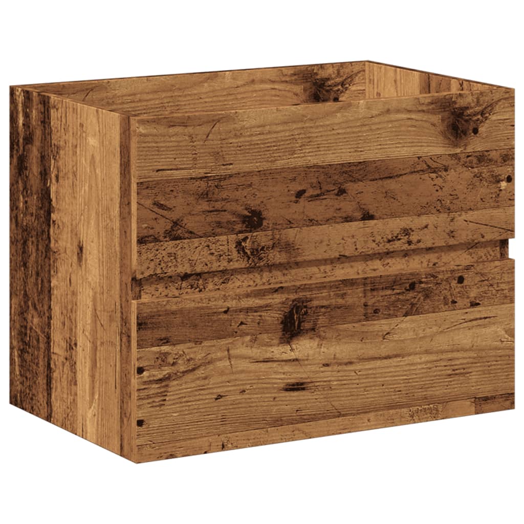 Armoire lavabo avec bassin intégré vieux bois - XIOS
