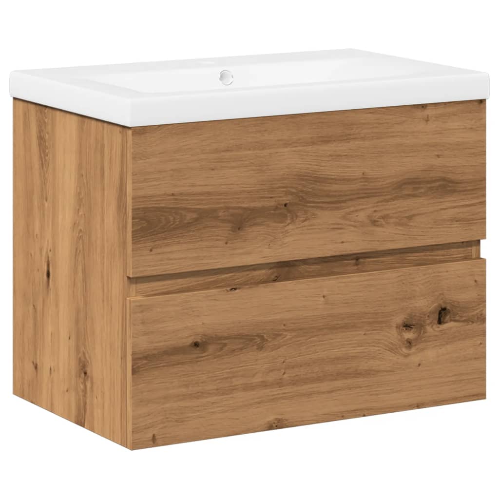 Armoire lavabo avec bassin intégré chêne artisanal - XIOS