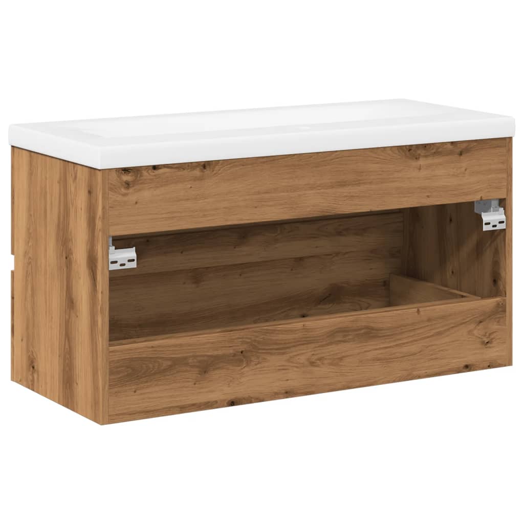Armoire lavabo avec bassin intégré chêne artisanal - XIOS