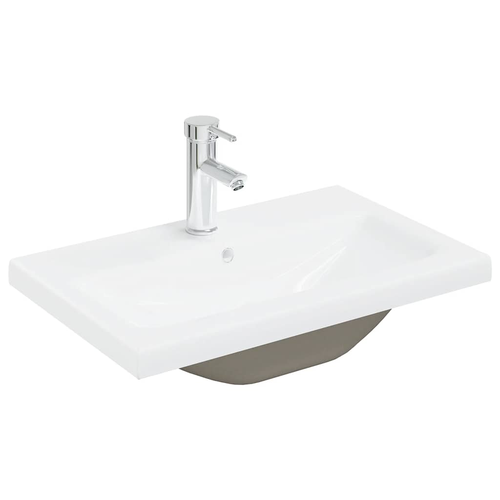 Meuble lavabo avec bassin et robinet intégrés vieux bois - XIOS