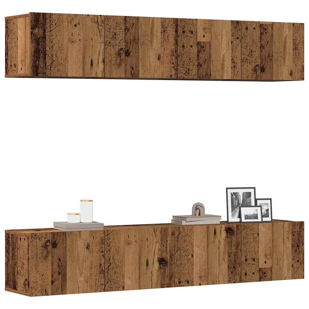 Meubles TV muraux 4 pcs vieux bois bois d'ingénierie - XIOS