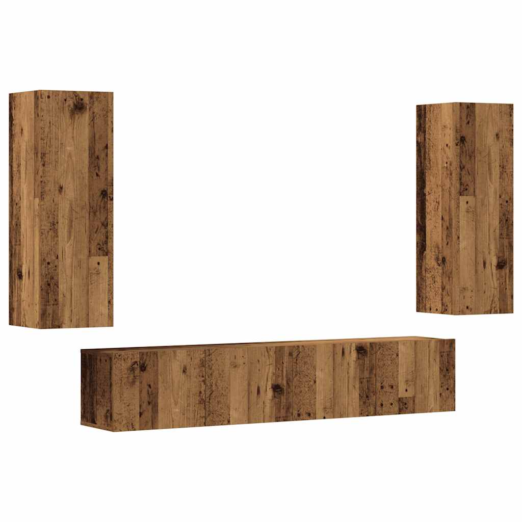 Meubles TV muraux 4 pcs vieux bois bois d'ingénierie - XIOS