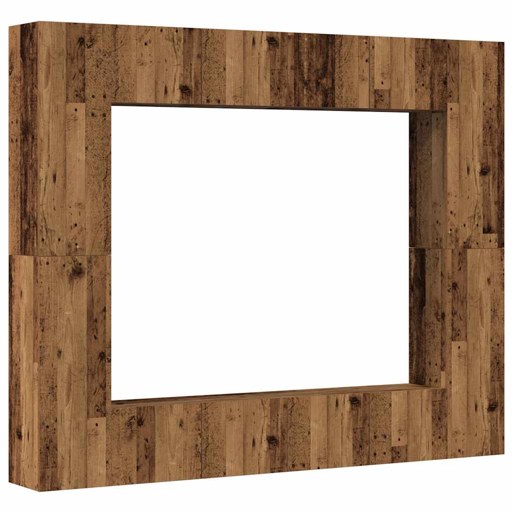 Ensemble de meuble TV mural 8 pcs vieux bois bois d'ingénierie - XIOS