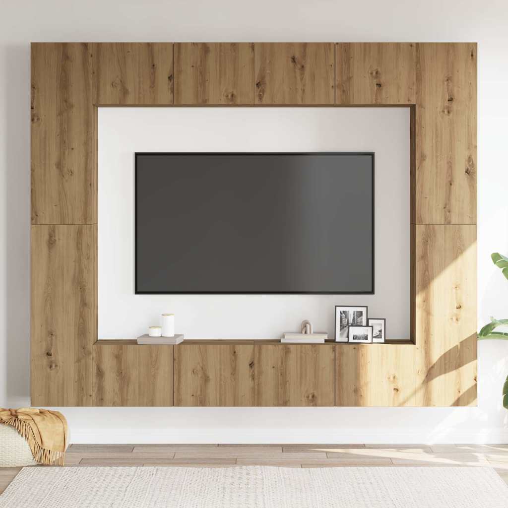 Ensemble de meuble TV mural 8 pcs chêne artisanal - XIOS