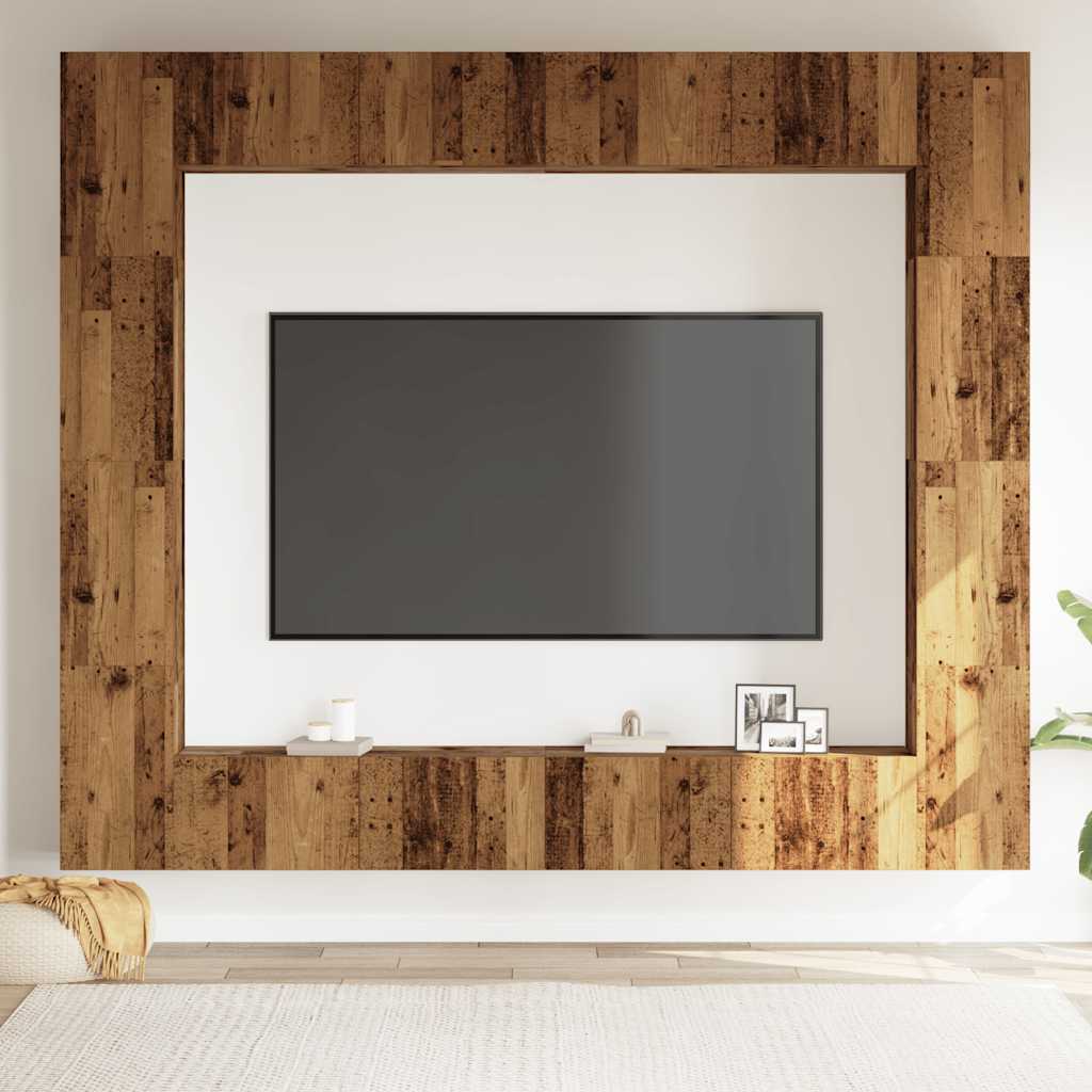 Ensemble de meuble TV mural 8 pcs vieux bois bois d'ingénierie - XIOS