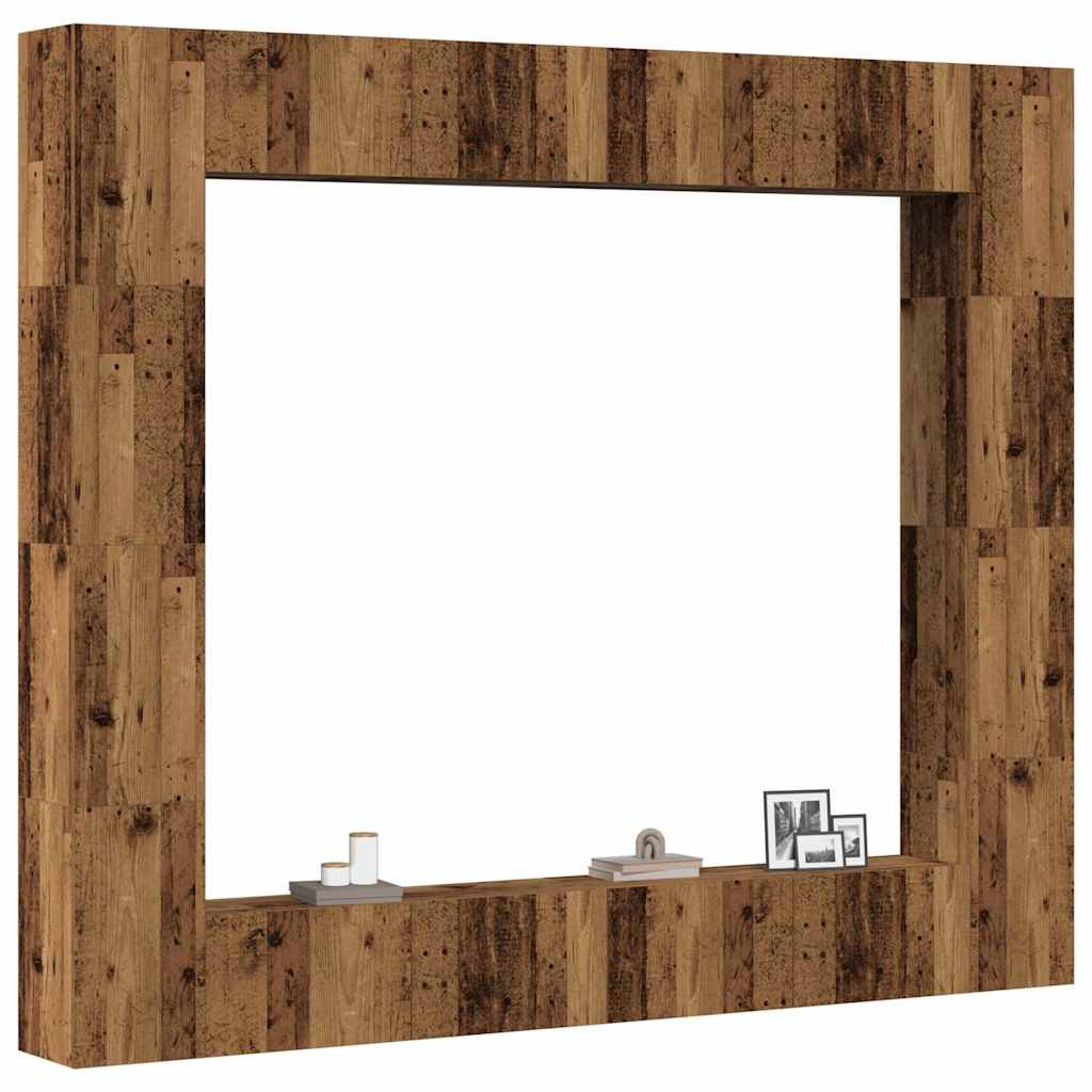Ensemble de meuble TV mural 8 pcs vieux bois bois d'ingénierie - XIOS