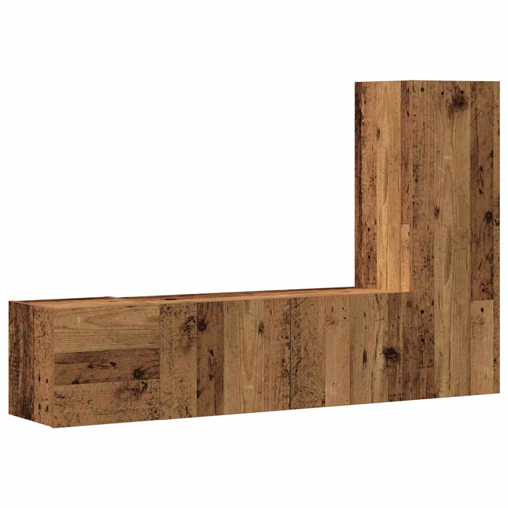Meubles TV muraux 3 pcs vieux bois bois d'ingénierie - XIOS