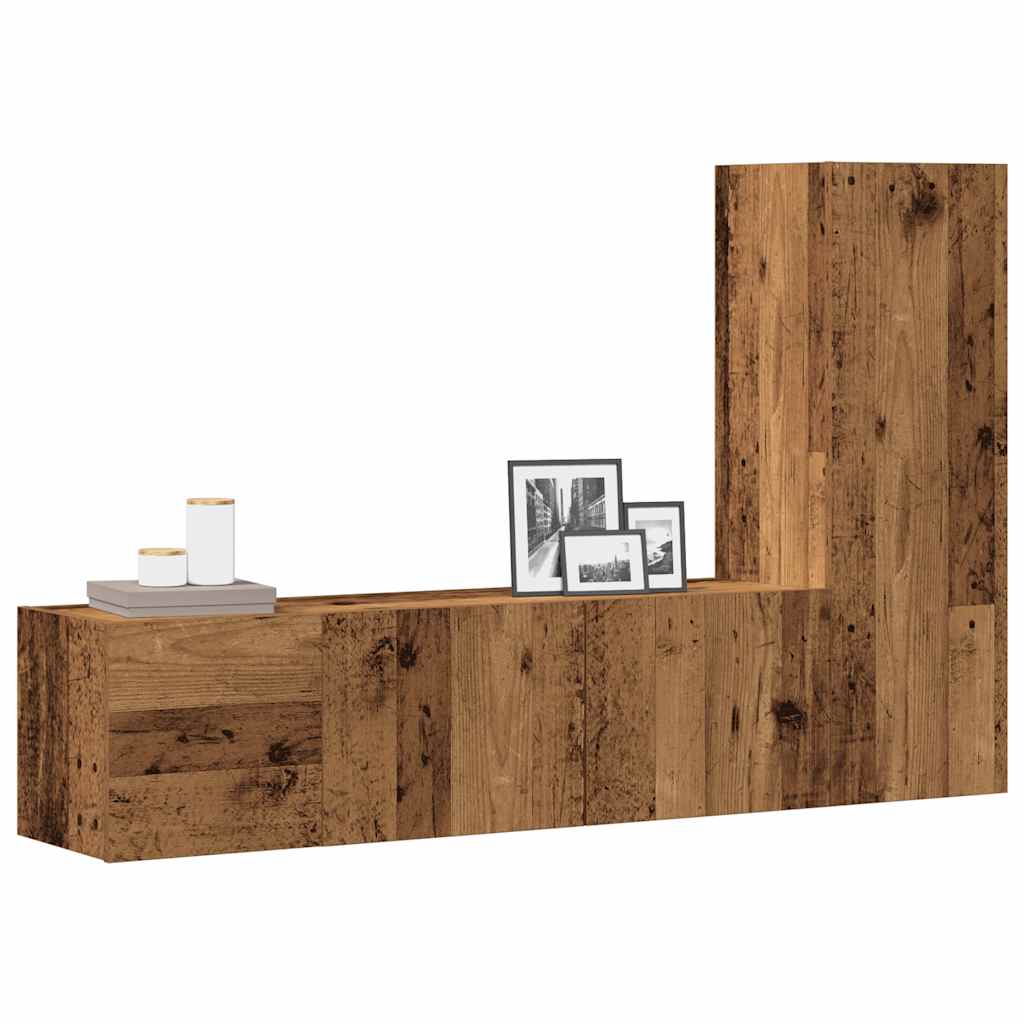 Meubles TV muraux 3 pcs vieux bois bois d'ingénierie - XIOS