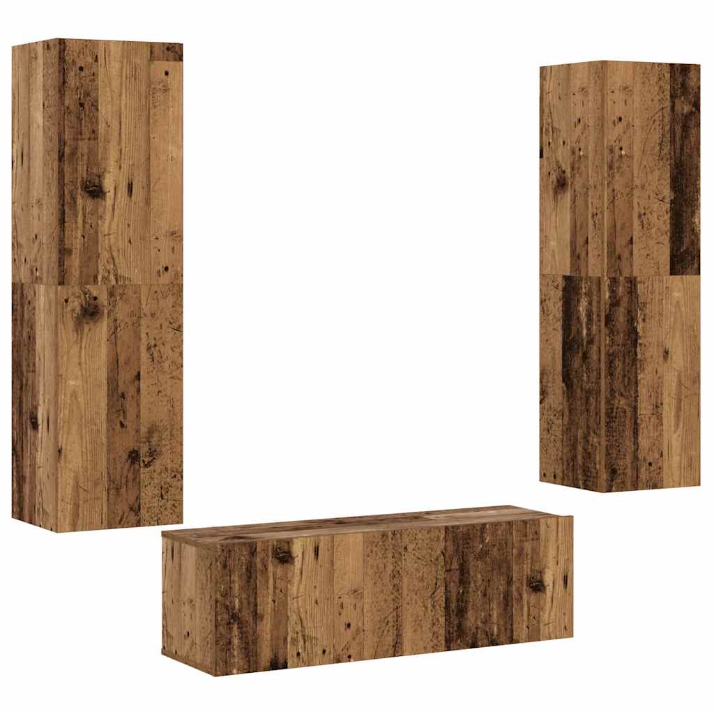 Meubles TV muraux 3 pcs vieux bois bois d'ingénierie - XIOS