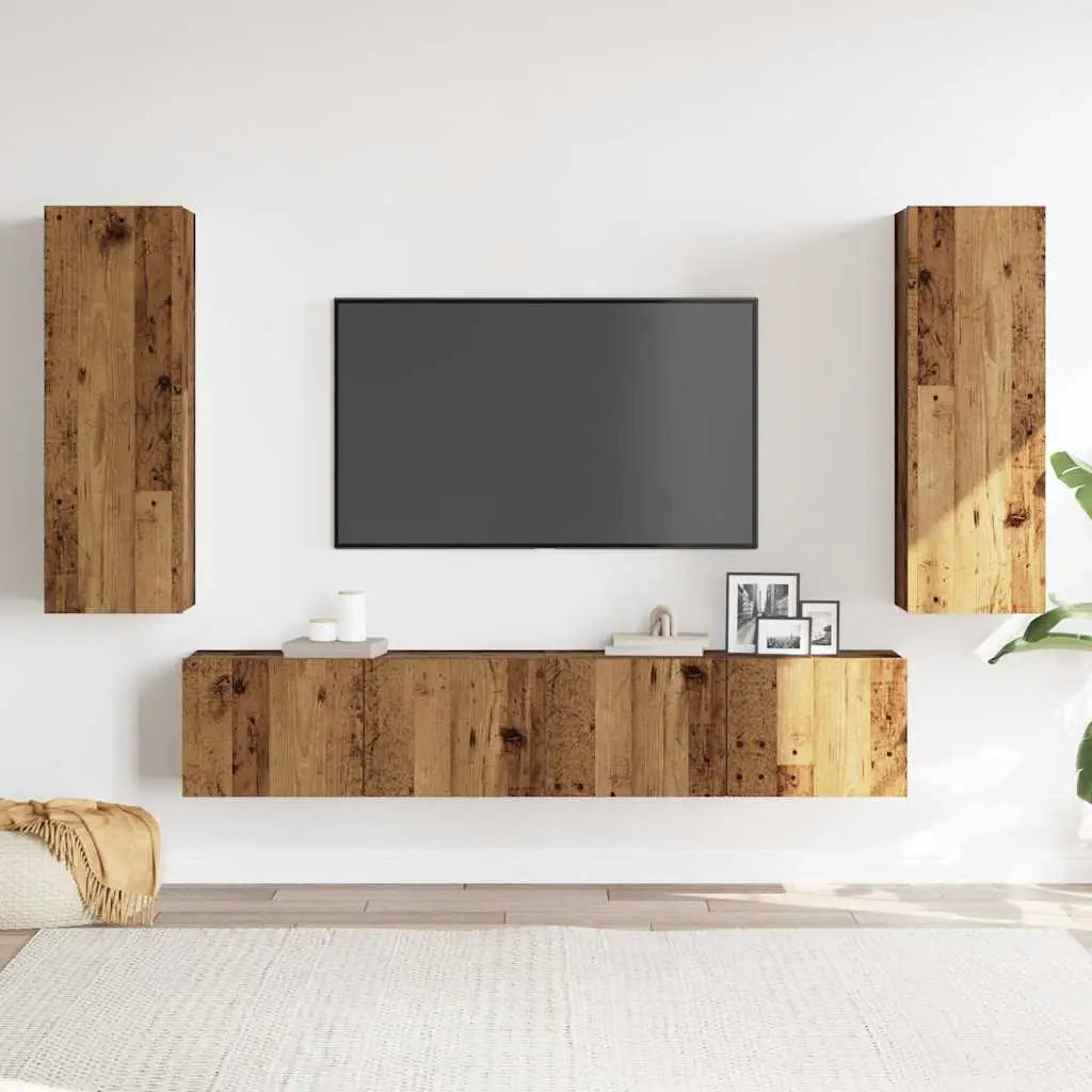 Meubles TV muraux 4 pcs vieux bois bois d’ingénierie - XIOS