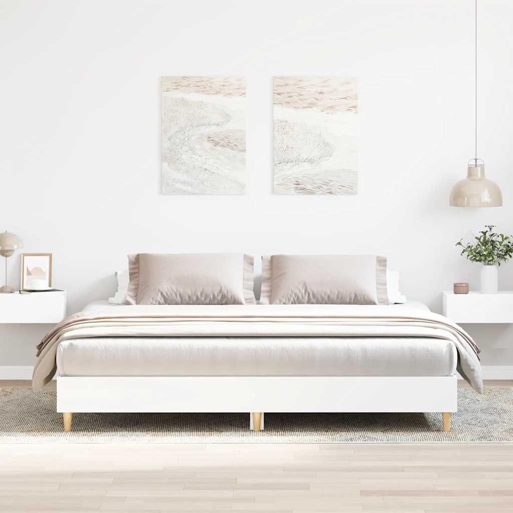 Cadre de lit sans matelas blanc 180x200 cm bois d'ingénierie - XIOS