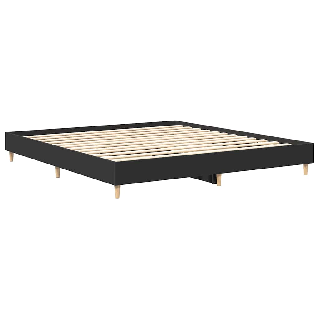 Cadre de lit sans matelas noir 180x200 cm bois d'ingénierie - XIOS