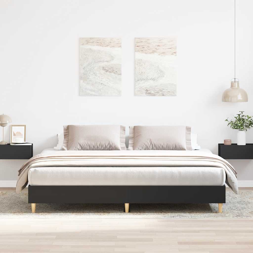 Cadre de lit sans matelas noir 180x200 cm bois d'ingénierie - XIOS