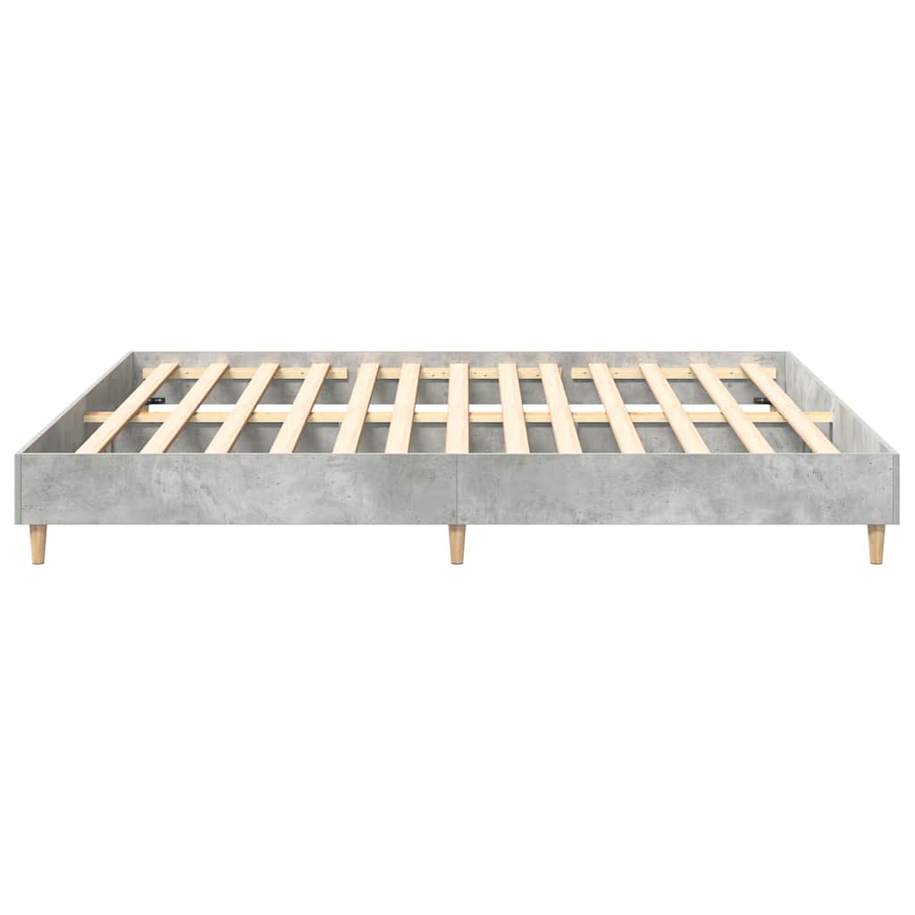 Cadre de lit sans matelas gris béton 180x200 cm bois ingénierie - XIOS