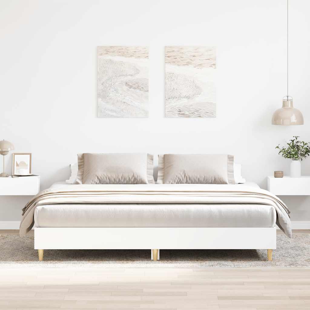 Cadre de lit sans matelas blanc 160x200 cm bois d'ingénierie - XIOS