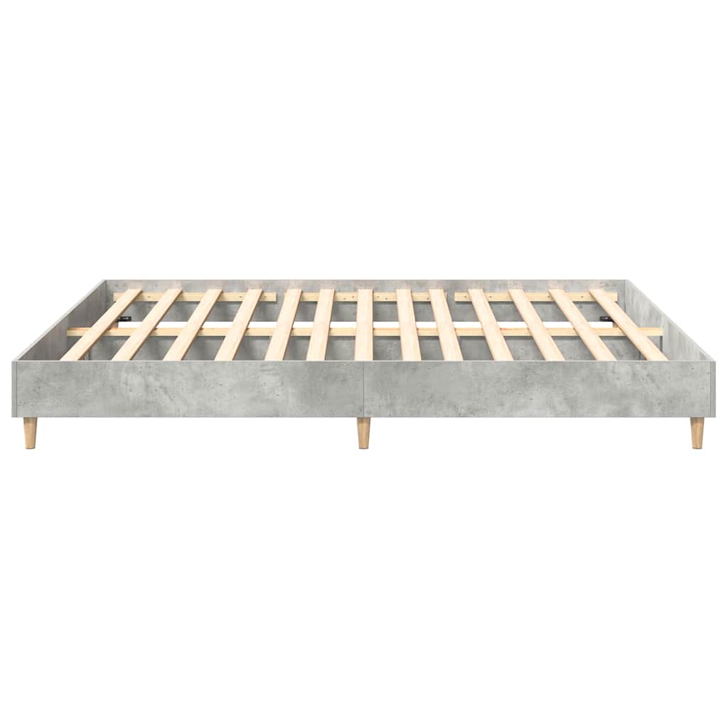 Cadre de lit sans matelas gris béton 160x200 cm bois ingénierie - XIOS