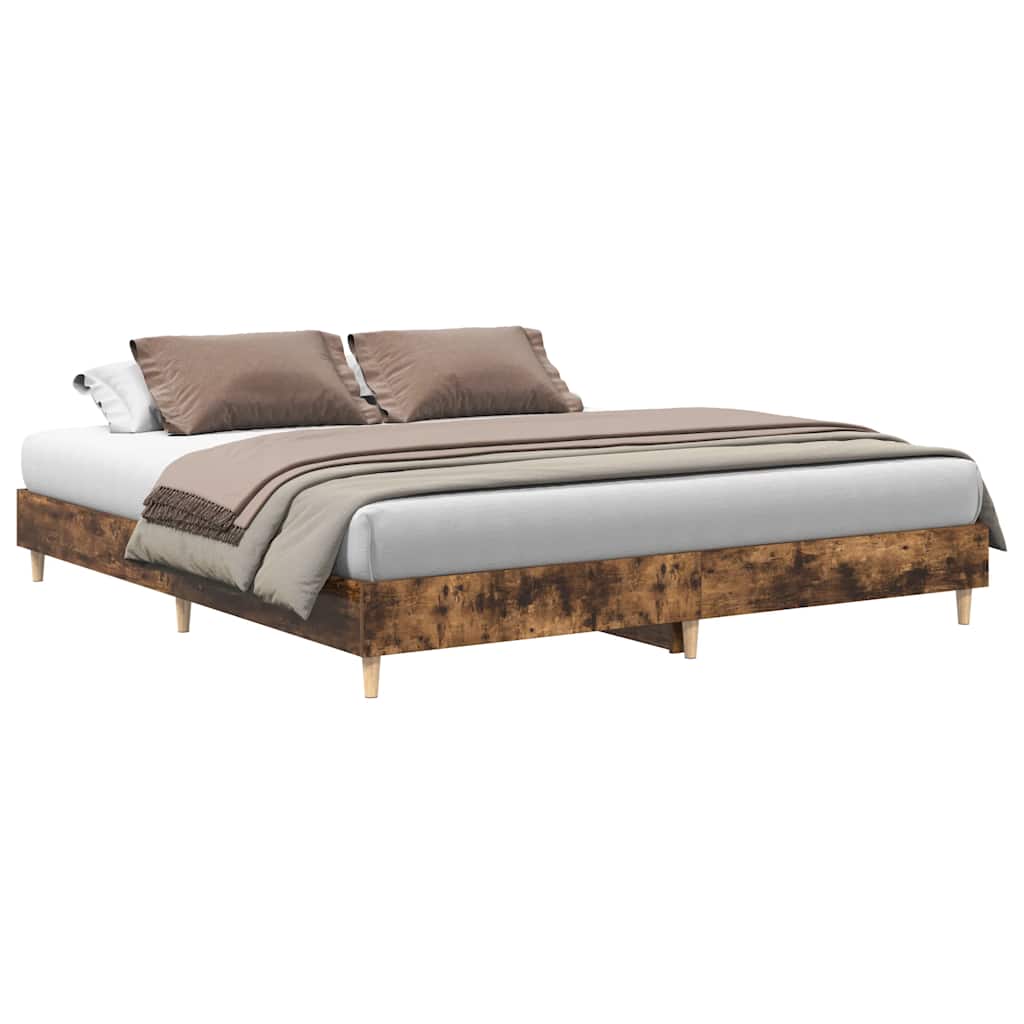 Cadre de lit sans matelas chêne fumé 160x200 cm bois ingénierie - XIOS