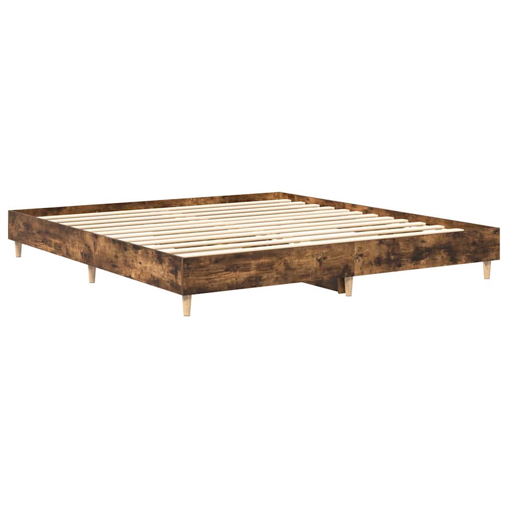 Cadre de lit sans matelas chêne fumé 160x200 cm bois ingénierie - XIOS