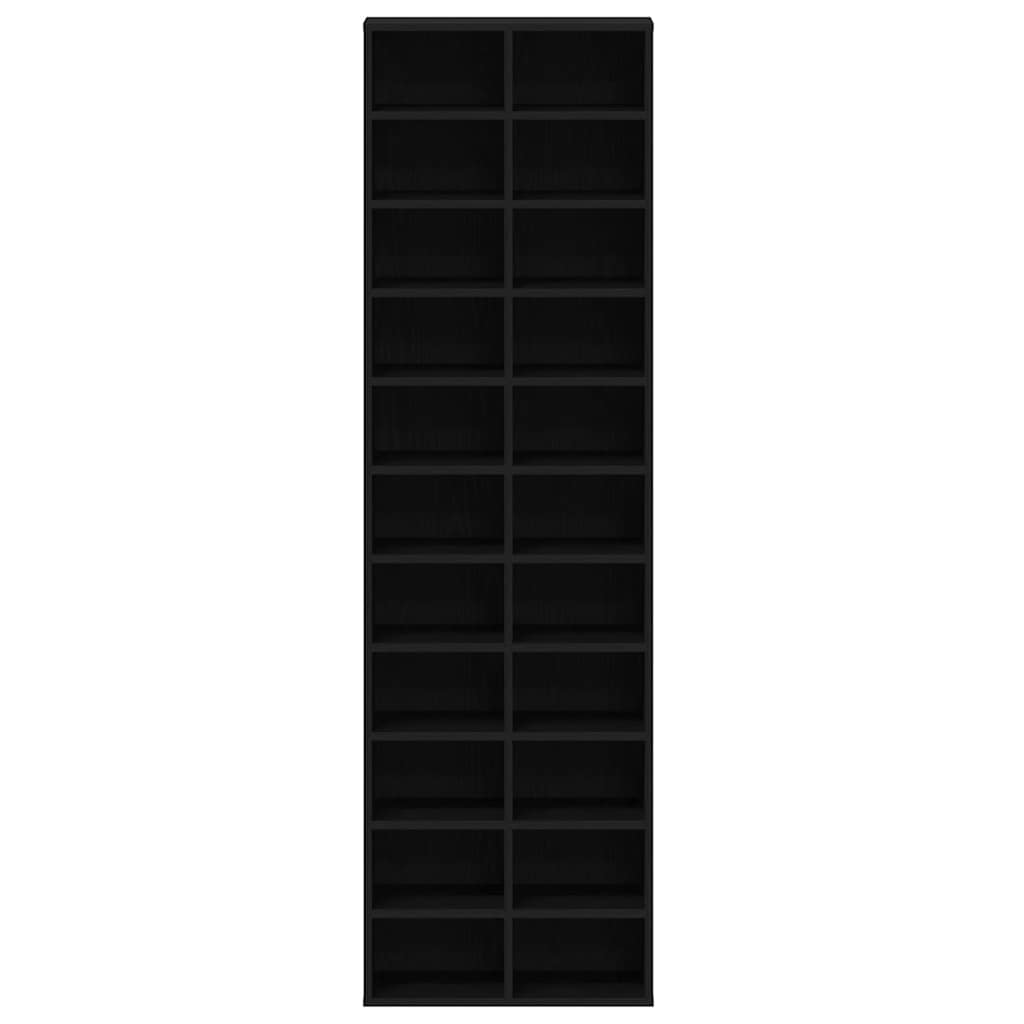 Armoire à chaussures chêne noir 54x34x183 cm bois d'ingénierie - XIOS
