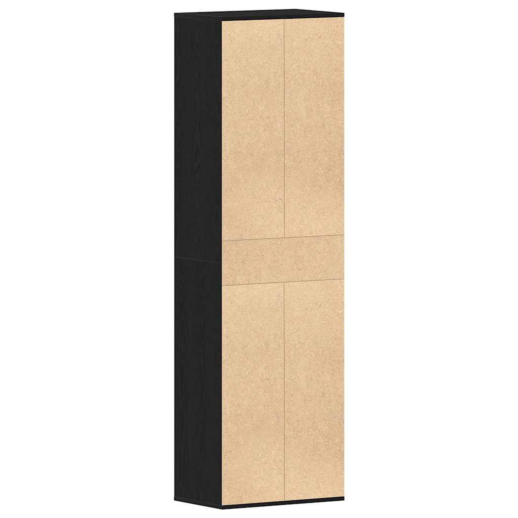Armoire à chaussures chêne noir 54x34x183 cm bois d'ingénierie - XIOS