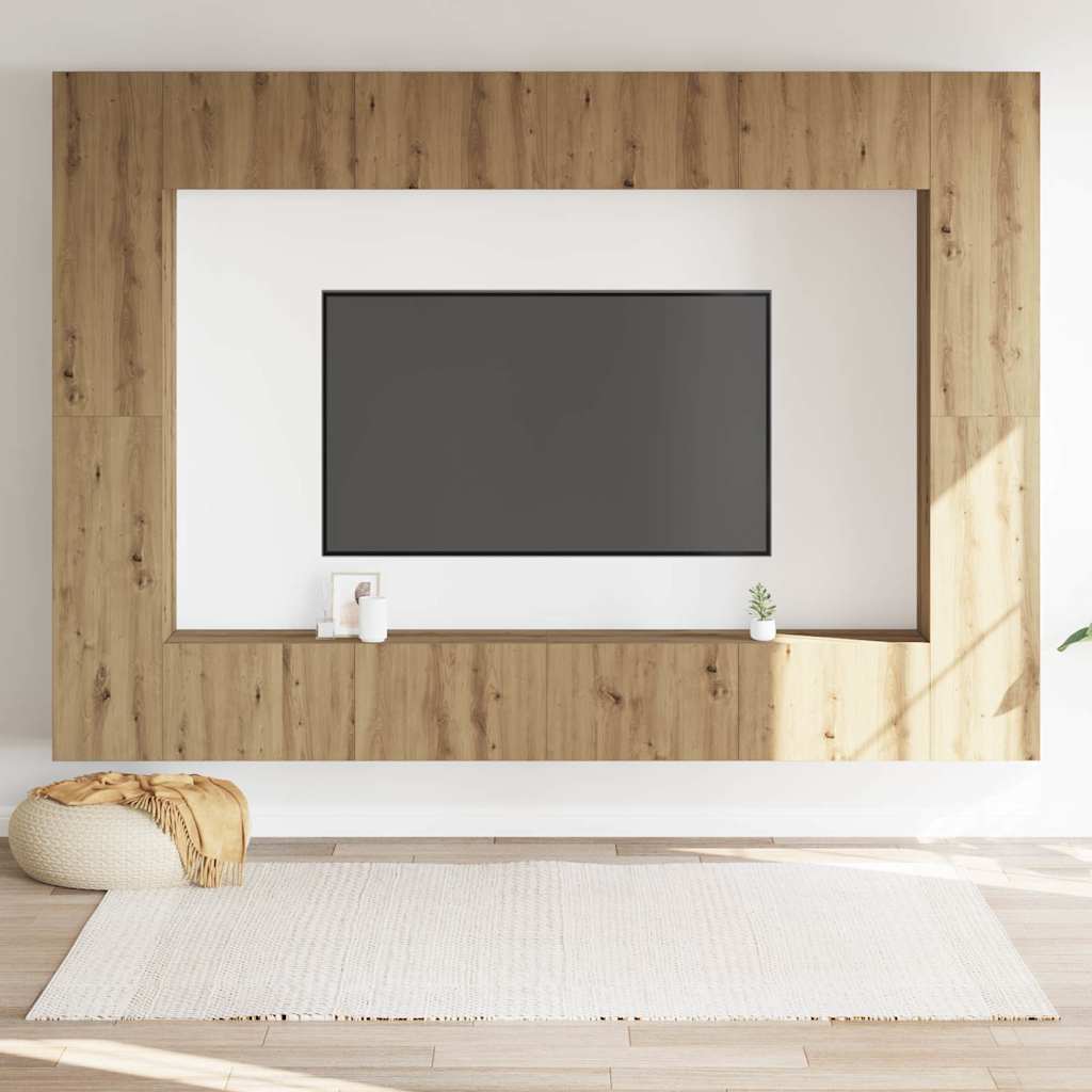Ensemble de meuble TV mural 8 pcs chêne artisanal - XIOS