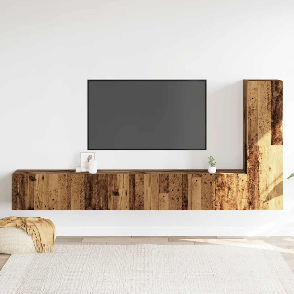 Meubles TV muraux 3 pcs vieux bois bois d'ingénierie - XIOS