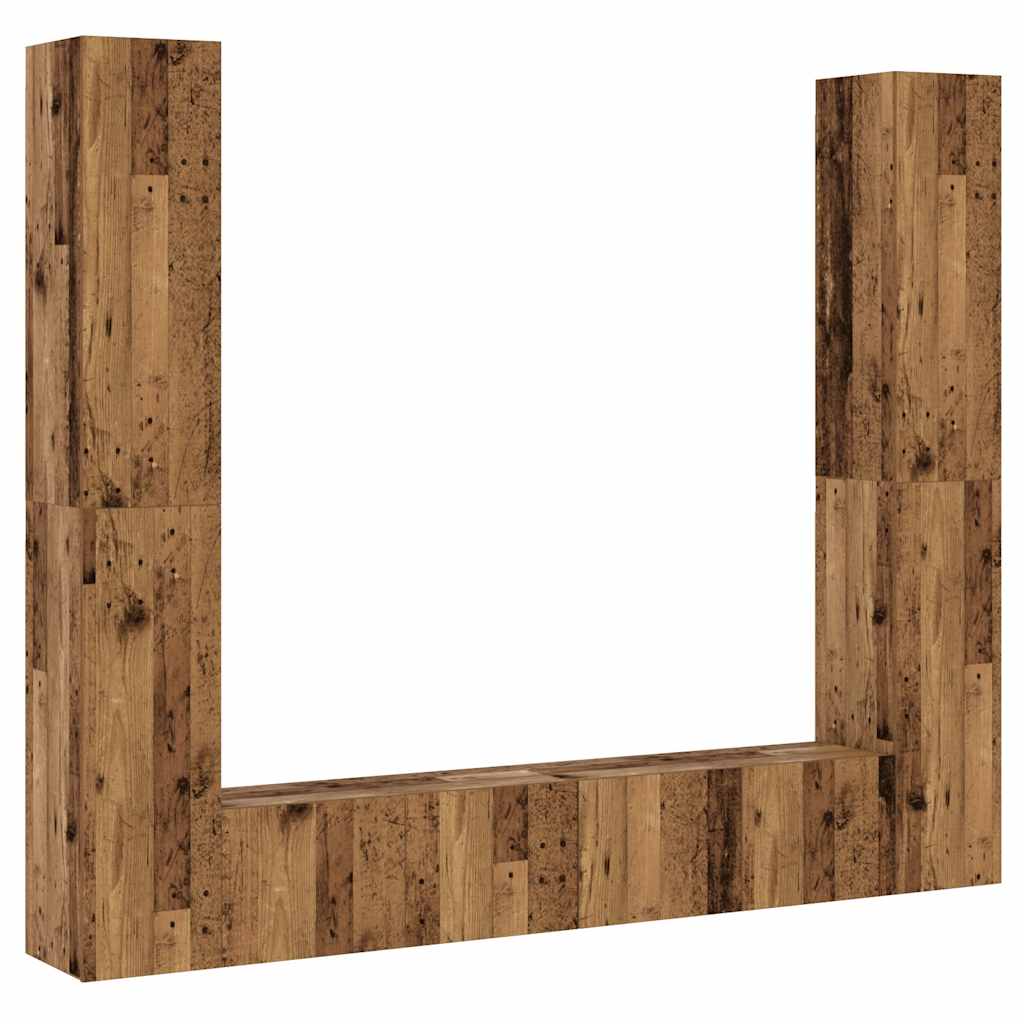 Meubles TV muraux 6 pcs vieux bois bois d'ingénierie Meubles TV vidaXL