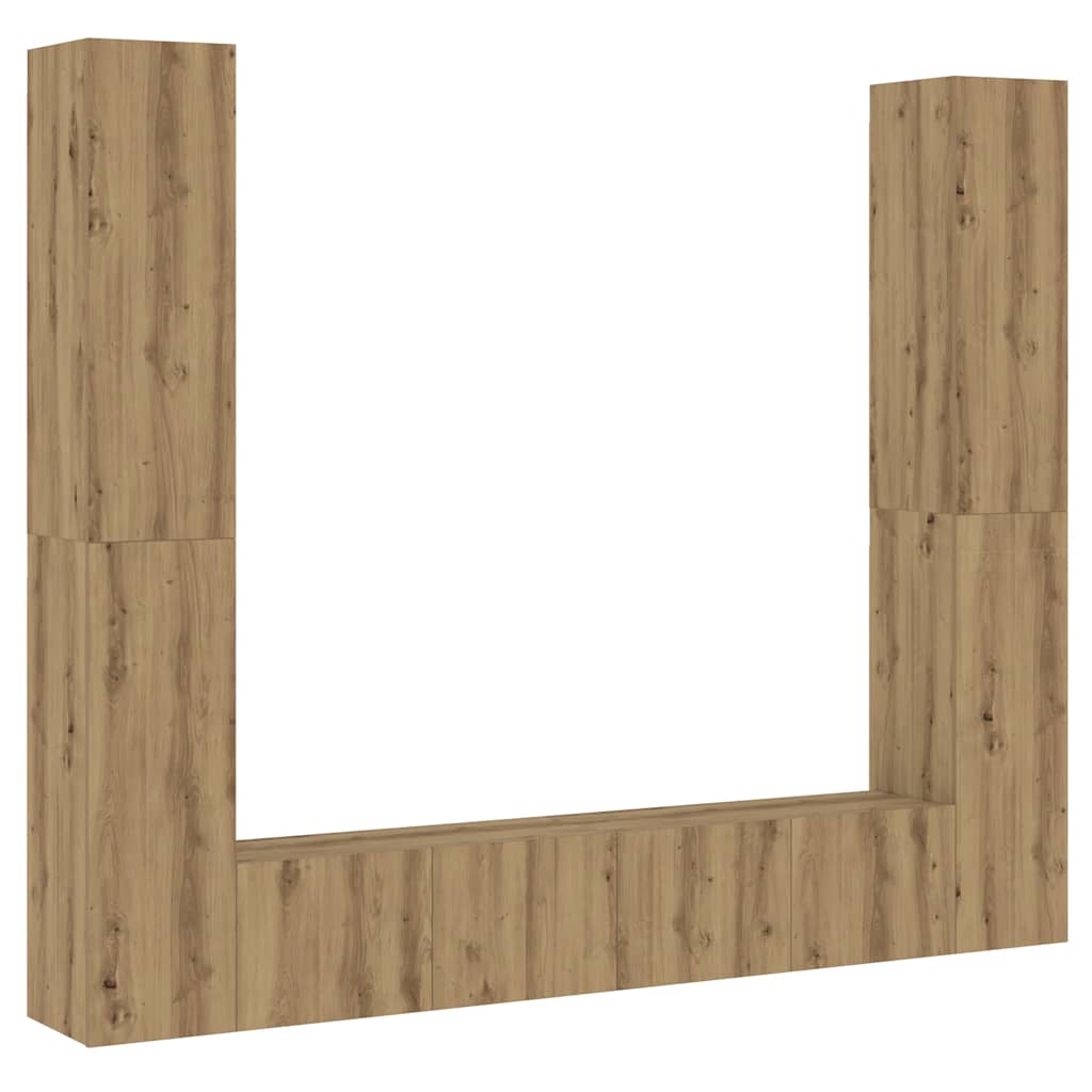 Meubles TV muraux 6 pcs chêne artisanal bois d'ingénierie - XIOS