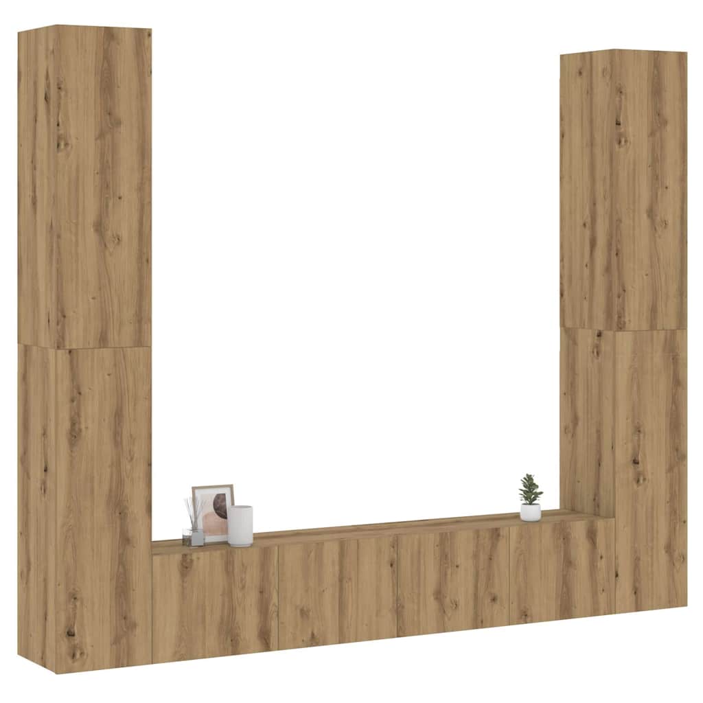 Meubles TV muraux 6 pcs chêne artisanal bois d'ingénierie - XIOS