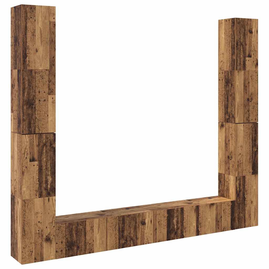 Meubles TV muraux 6 pcs vieux bois bois d'ingénierie - XIOS