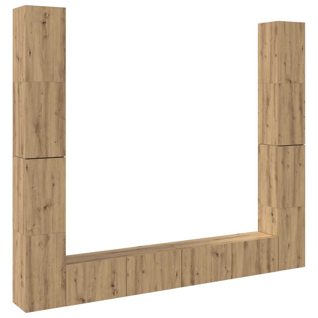 Meubles TV muraux 6 pcs chêne artisanal bois d'ingénierie - XIOS