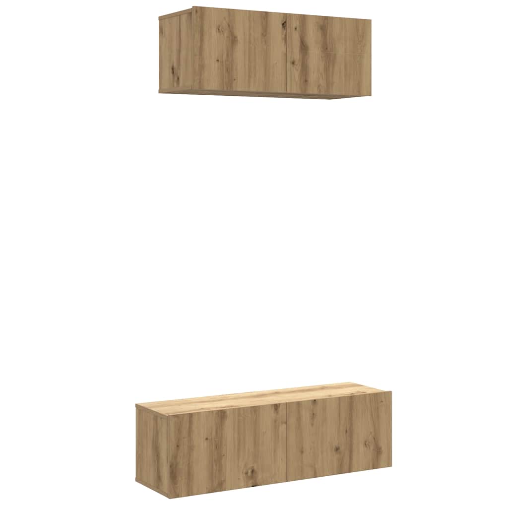 Ensemble de meuble TV mural 2 pcs chêne artisanal - XIOS