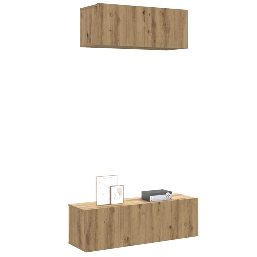 Ensemble de meuble TV mural 2 pcs chêne artisanal - XIOS