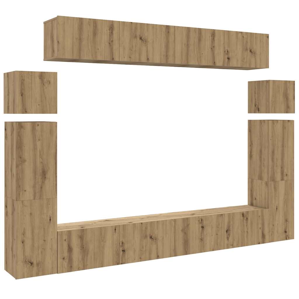Ensemble de meuble TV mural 8 pcs chêne artisanal - XIOS