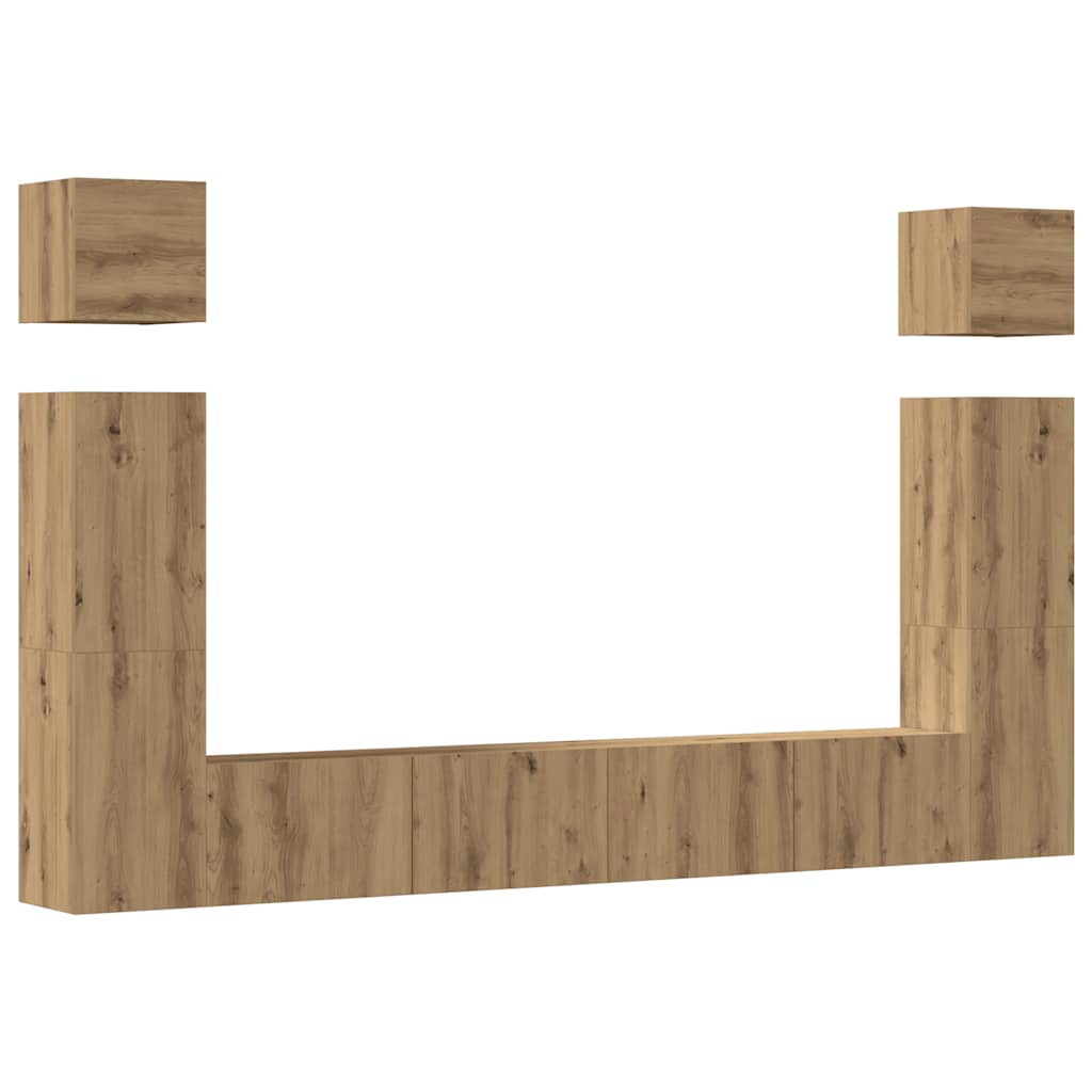 Ensemble de meuble TV mural 6 pcs chêne artisanal - XIOS
