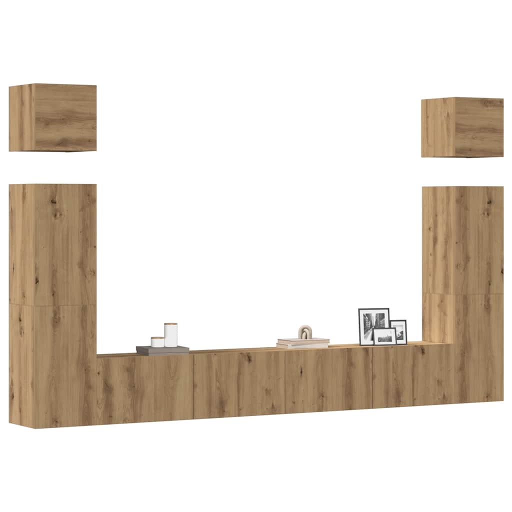 Ensemble de meuble TV mural 6 pcs chêne artisanal - XIOS