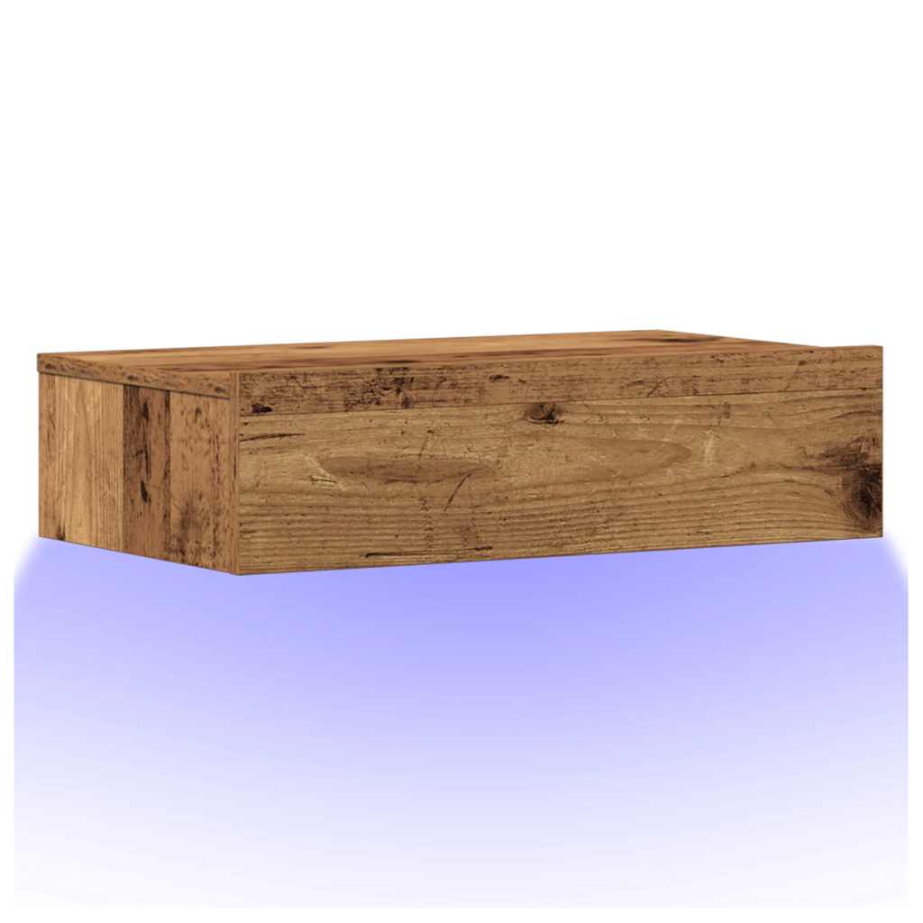 Table de chevet vieux bois 60x35 cm bois d'ingénierie - XIOS