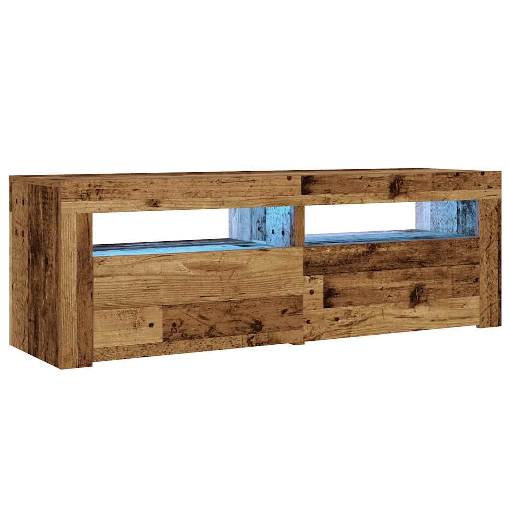 Tables de chevet 2 pcs avec LED vieux bois 60x35x40 cm - XIOS