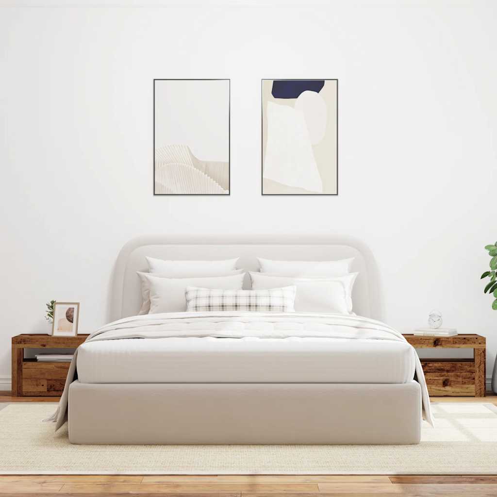 Tables de chevet 2 pcs avec LED vieux bois 60x35x40 cm - XIOS