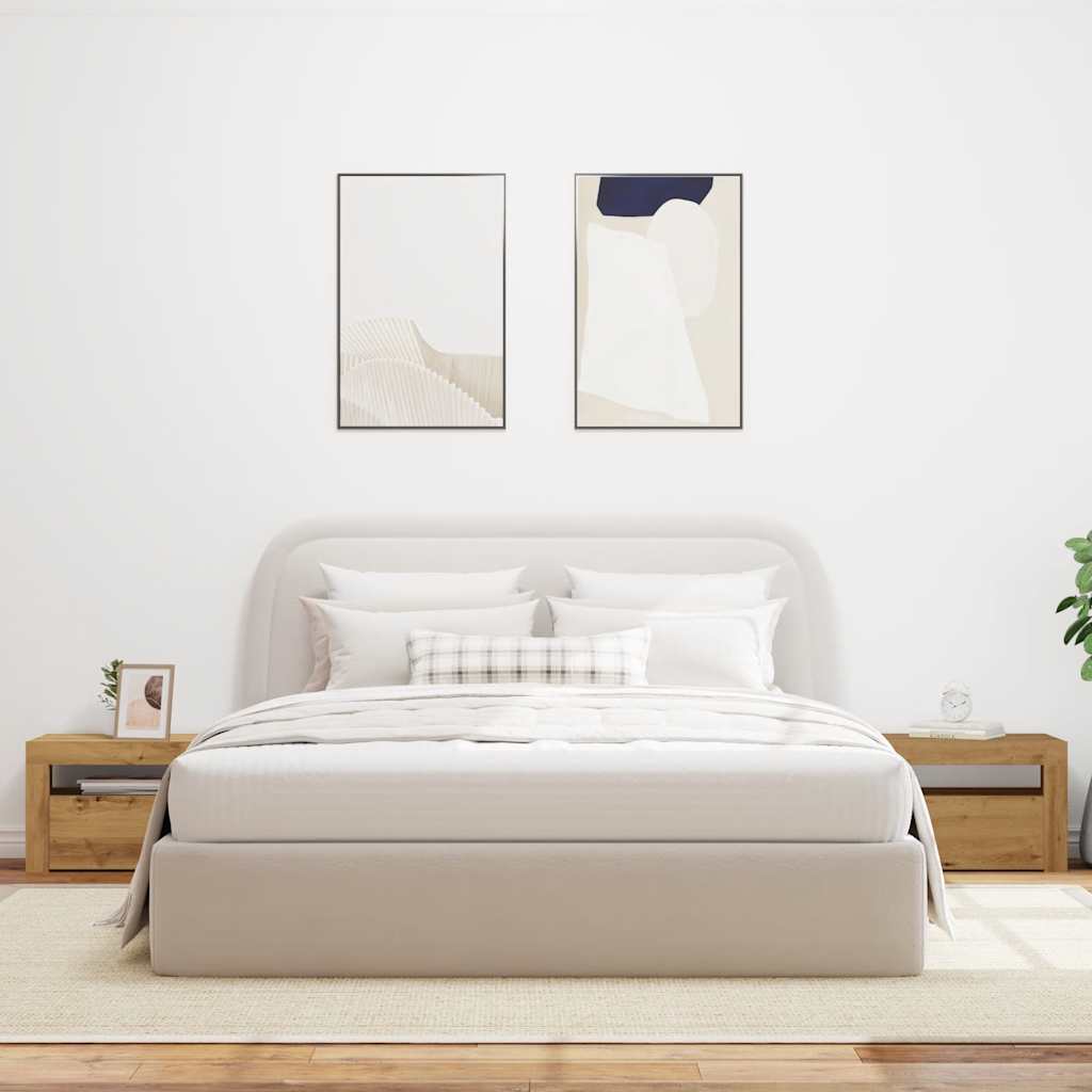 Tables de chevet 2 pcs avec LED chêne artisanal 60x35x40 cm - XIOS