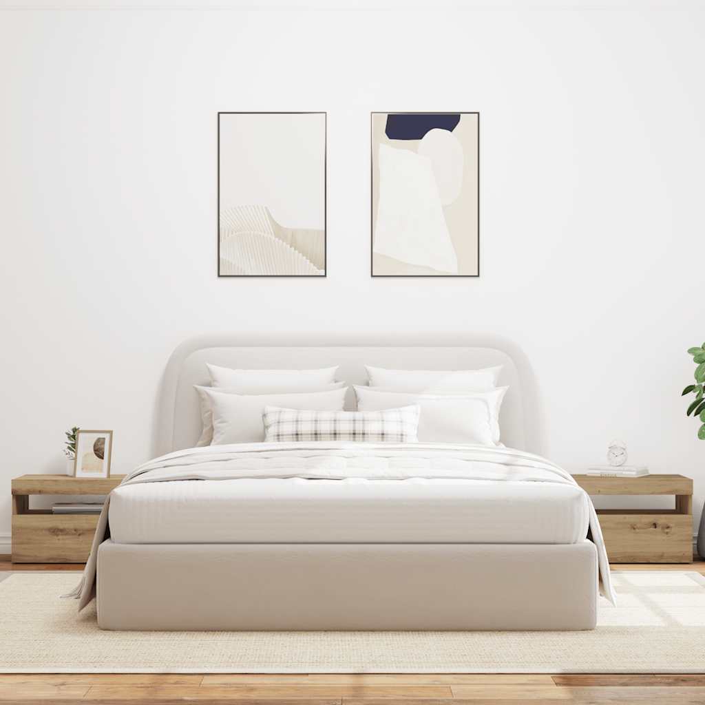 Table de chevet avec lumières LED chêne artisanal 60x35x40 cm - XIOS