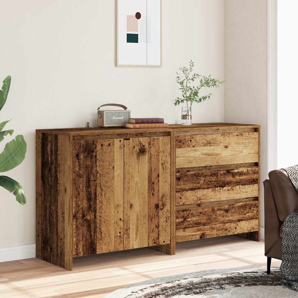 Buffet 2 pcs vieux bois bois d'ingénierie - XIOS