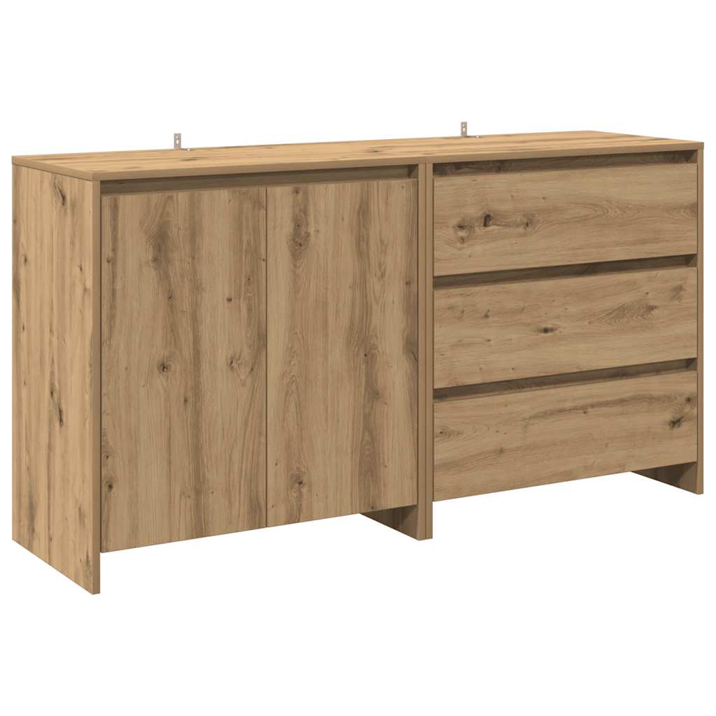 Buffet 2 pcs chêne artisanal bois d'ingénierie - XIOS