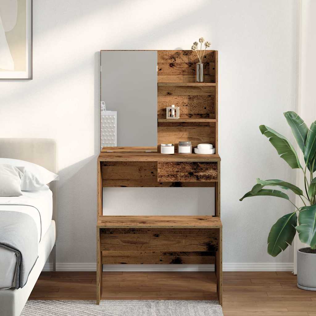 Ensemble de coiffeuse vieux bois bois d'ingénierie - XIOS